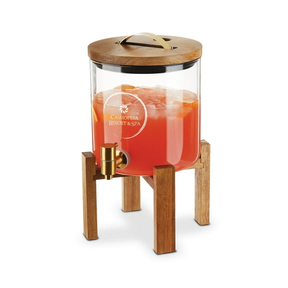 Twine Modern Manor Glass Drink Dispenser for Indoor and Outdoor 1.3 Gallons
