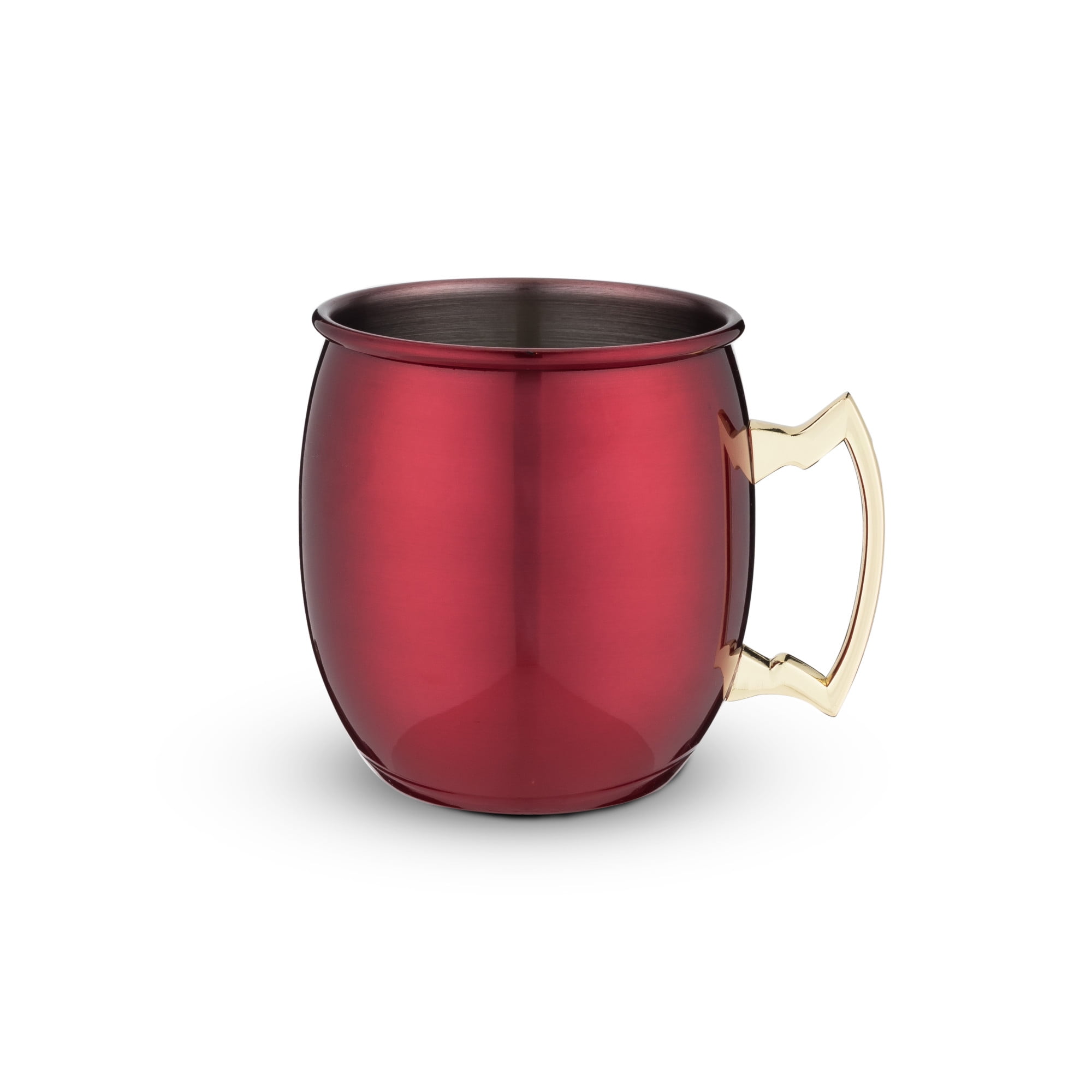 Red Copper Moscow Mule Mug with Brass Handle, 16oz