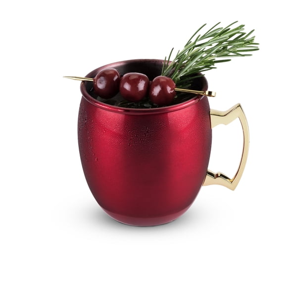 Twine Moscow Mule Mug for Cocktail Drinks, Dinner Party, Home Bar, 16oz Red