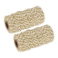 thumbnail image 1 of Twine Packing String Wrapping Cotton Twine 100M Khaki and White Rope for Gift Wrapping Twine, Pack of 2, 1 of 7