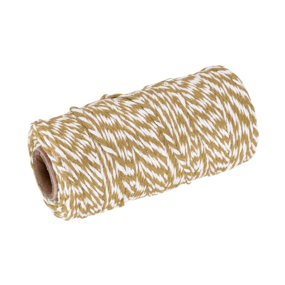 Twine Packing String Wrapping Cotton Twine 100M Khaki and White Rope for Gift Wrapping Twine