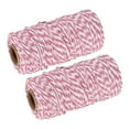 thumbnail image 1 of Twine Packing String Wrapping Cotton Twine 100M Pink and White Rope for Gift Wrapping Twine, Pack of 2, 1 of 7