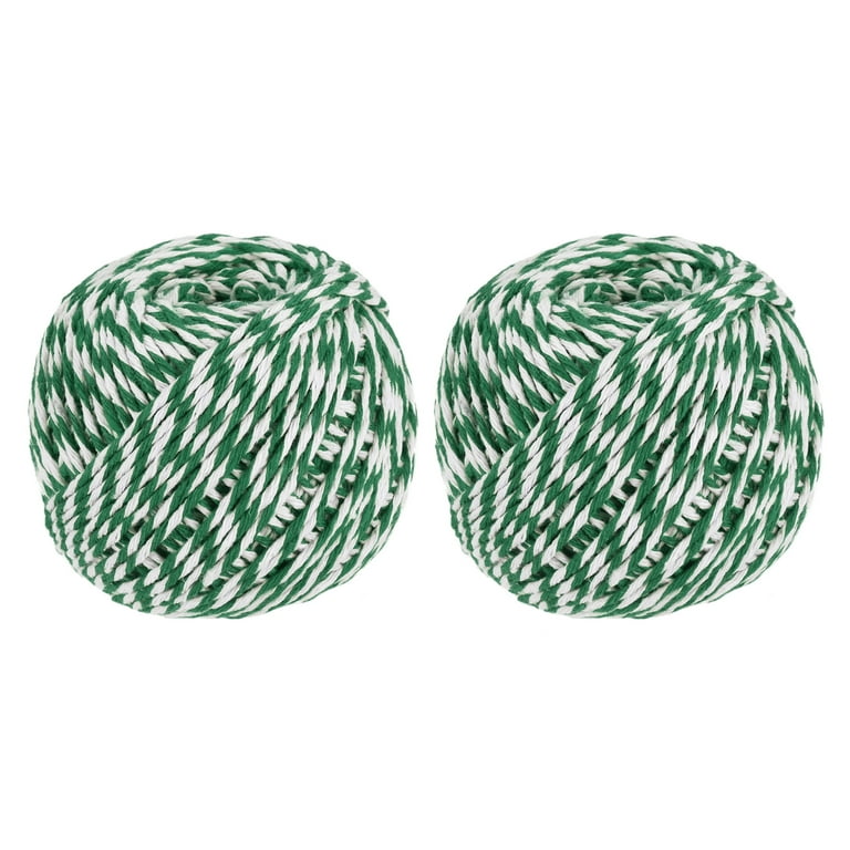 Twine Packing String Wrapping Cotton Twine 75M Green and White Rope for  Gift Wrapping Twine, Pack of 2