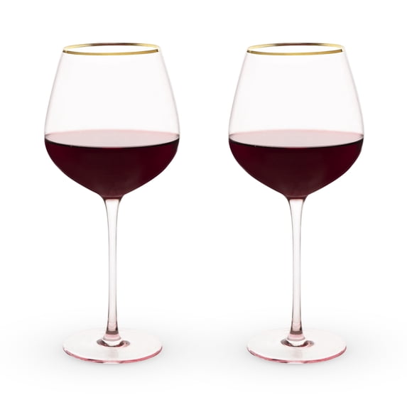 Twine Rose Red Wine Glasses for Birthday, Holiday Gifts, 20oz Set of 2