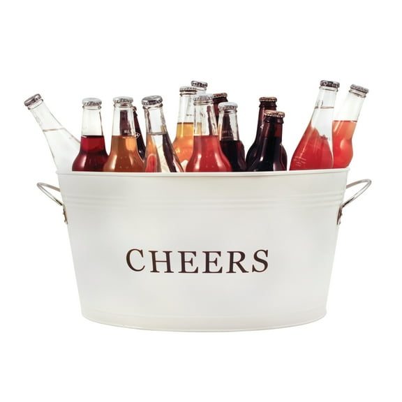 Twine Cheers Galvanized Tub for Drinks, Beer, Wine, Champagne, Ice, Outdoor