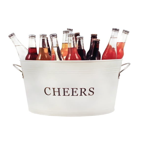 Twine Cheers Galvanized Tub for Drinks, Beer, Wine, Champagne, Ice, Outdoor