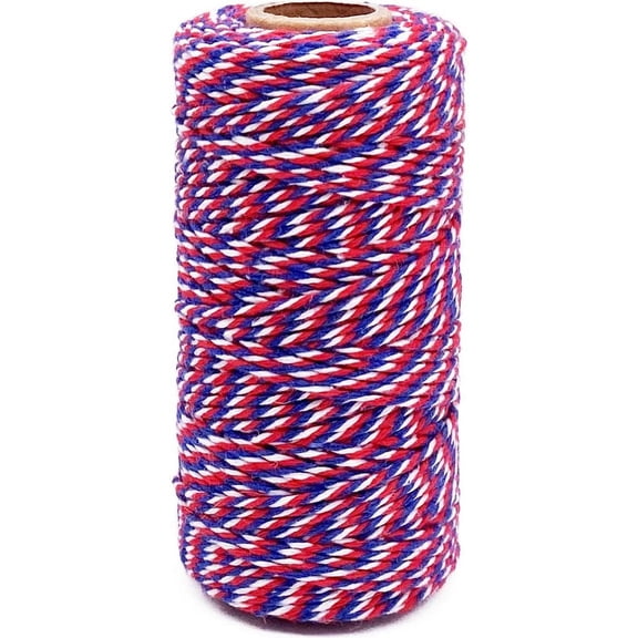 Twine String, 328 Feet Cotton Twines, Bakers String Rope, Craft Making Knitting Tags Twine, Durable Packing String, DIY Wedding Decor Supply Christmas Wrapping String Rope