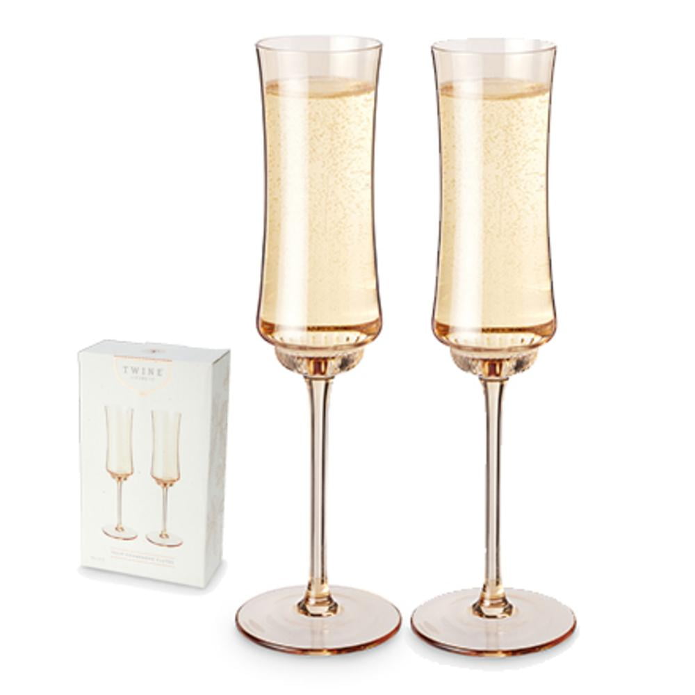 Twine Tulip Stemmed Wine Glass in Amber by Twine Living - 4 per case