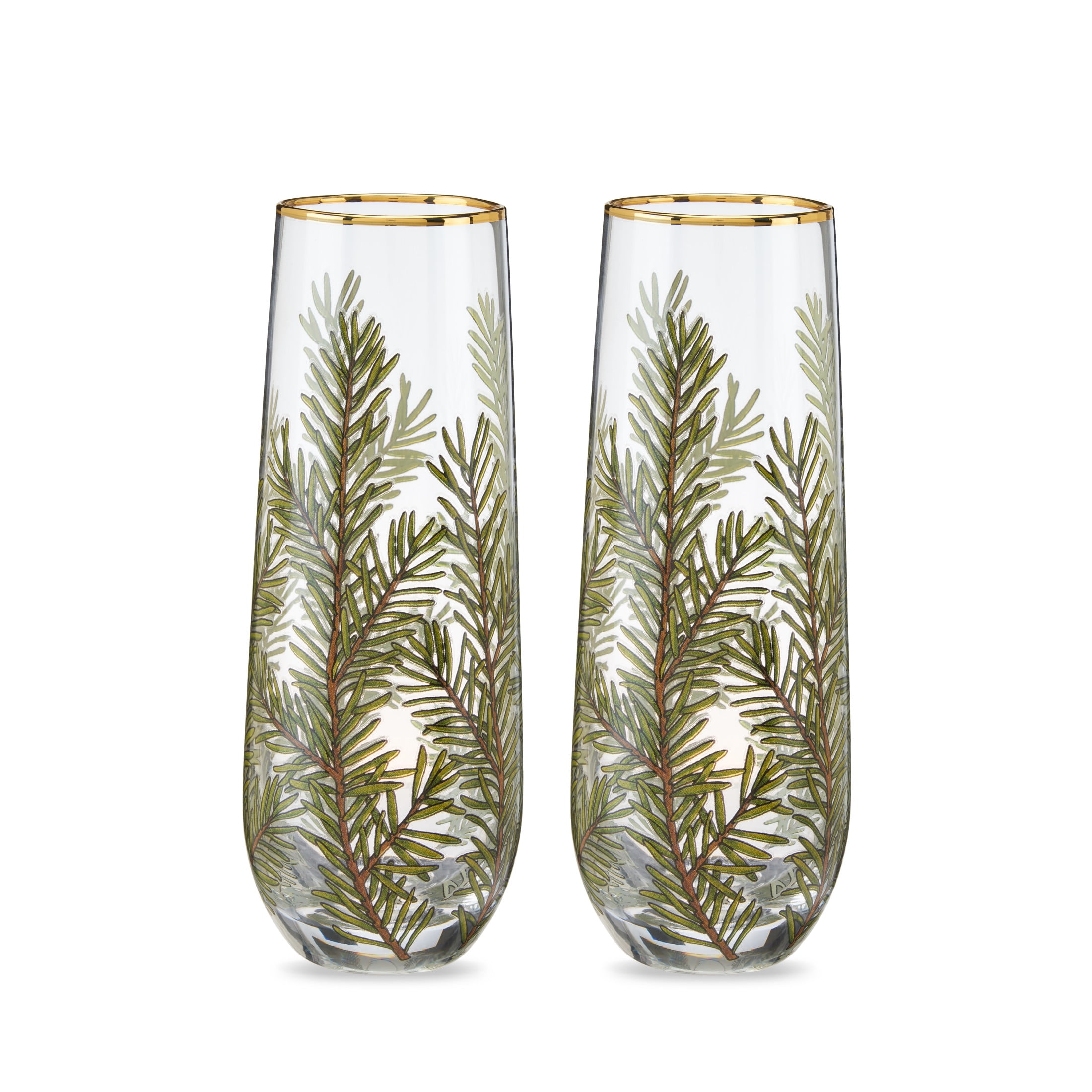 Twine Woodland Stemless Champagne Flutes, Wedding Gifts, Party 8oz Set of 2