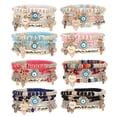 thumbnail image 1 of Twinfree Bohemian Stackable Bracelets Set, Multilayer Colorful Beads, 8 Piece, 7'', 1 of 7