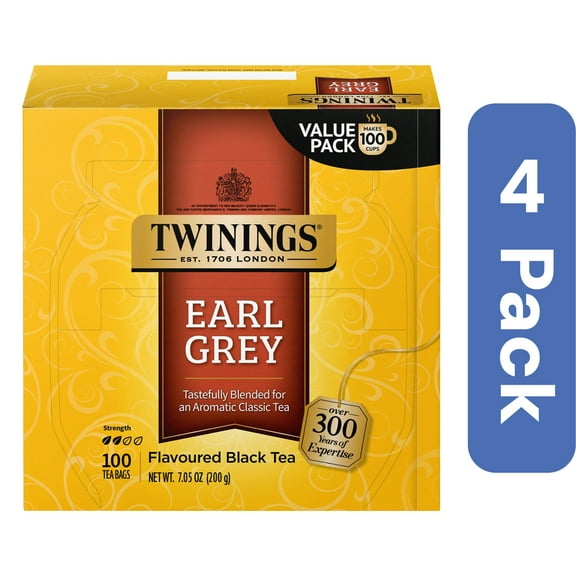 Twining Tea Box Center Earl Grey Tea 100 Bag - Pack Of 4