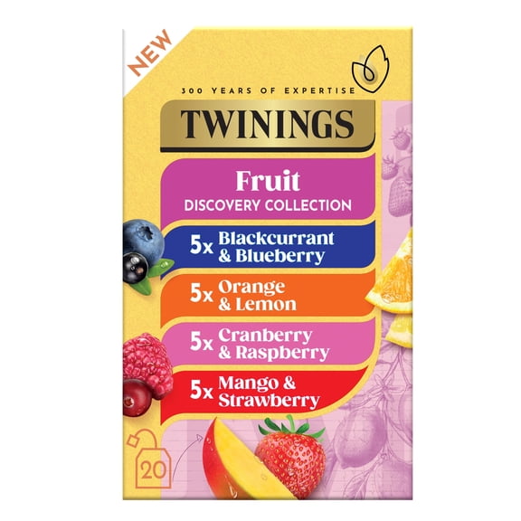Twinings 20 Selection Fruit Tea Bags 40G, Imported from Britain
