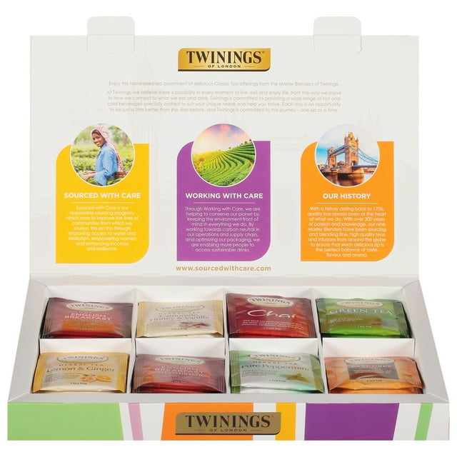 Twinings Assorted Tea Bags, 9 Flavor Gift Box Sampler, 48 Count Box