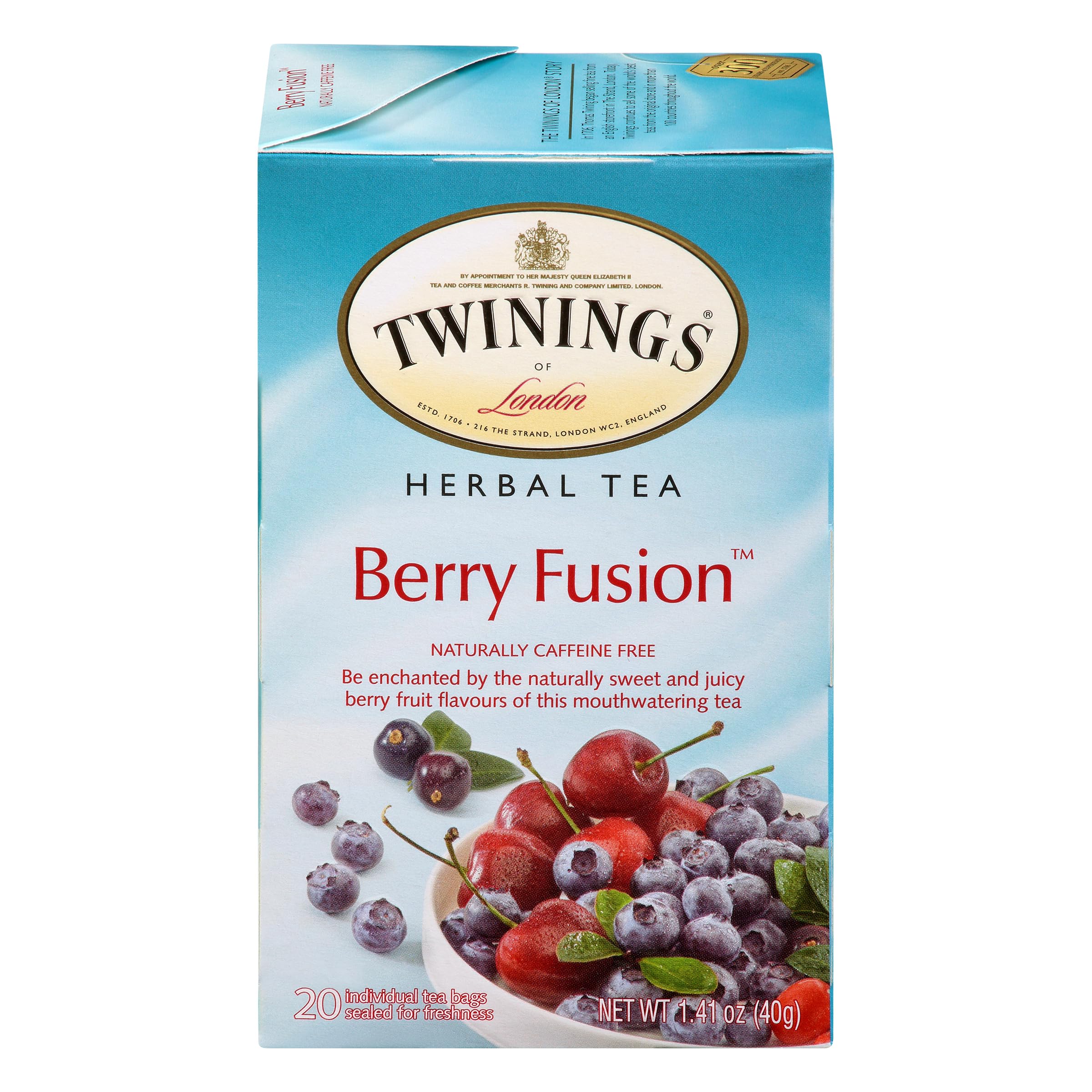 Twinings Berry Fusion Herbal Tea Naturally Sweet and Juicy Caffeine