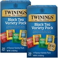 thumbnail image 1 of Twinings Black Tea Variety 2-Pack with Earl Grey Tea, English Breakfast Tea, Irish Breakfast Tea, and Lady Grey Tea Bags, Individually Wrapped, 20 Count Each, 1 of 5