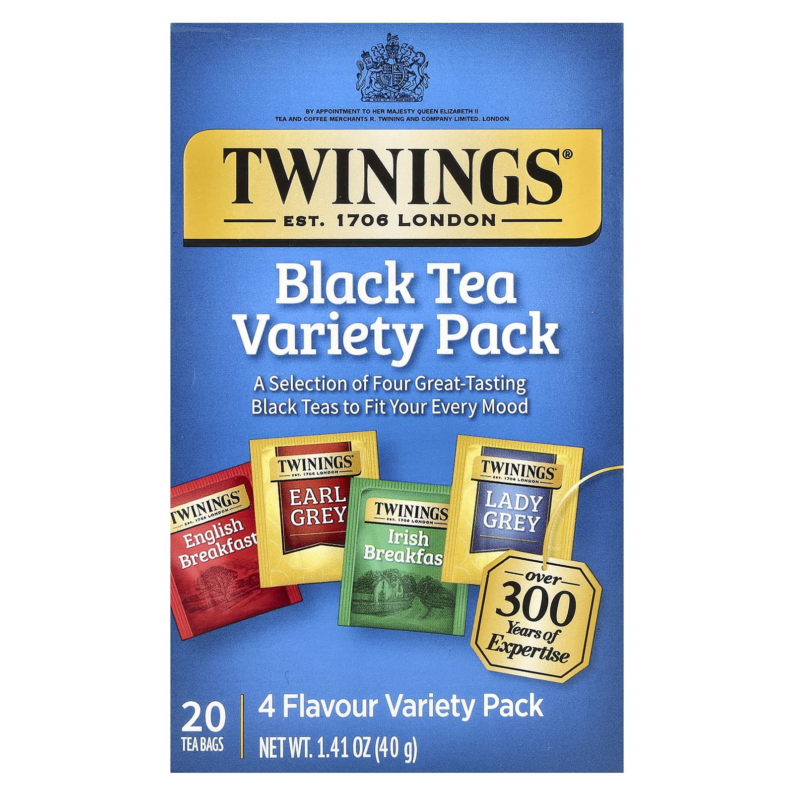 Twinings of London Variety Pack Black Tea Bags , 20 Ct., 1.41 oz. Pack ...