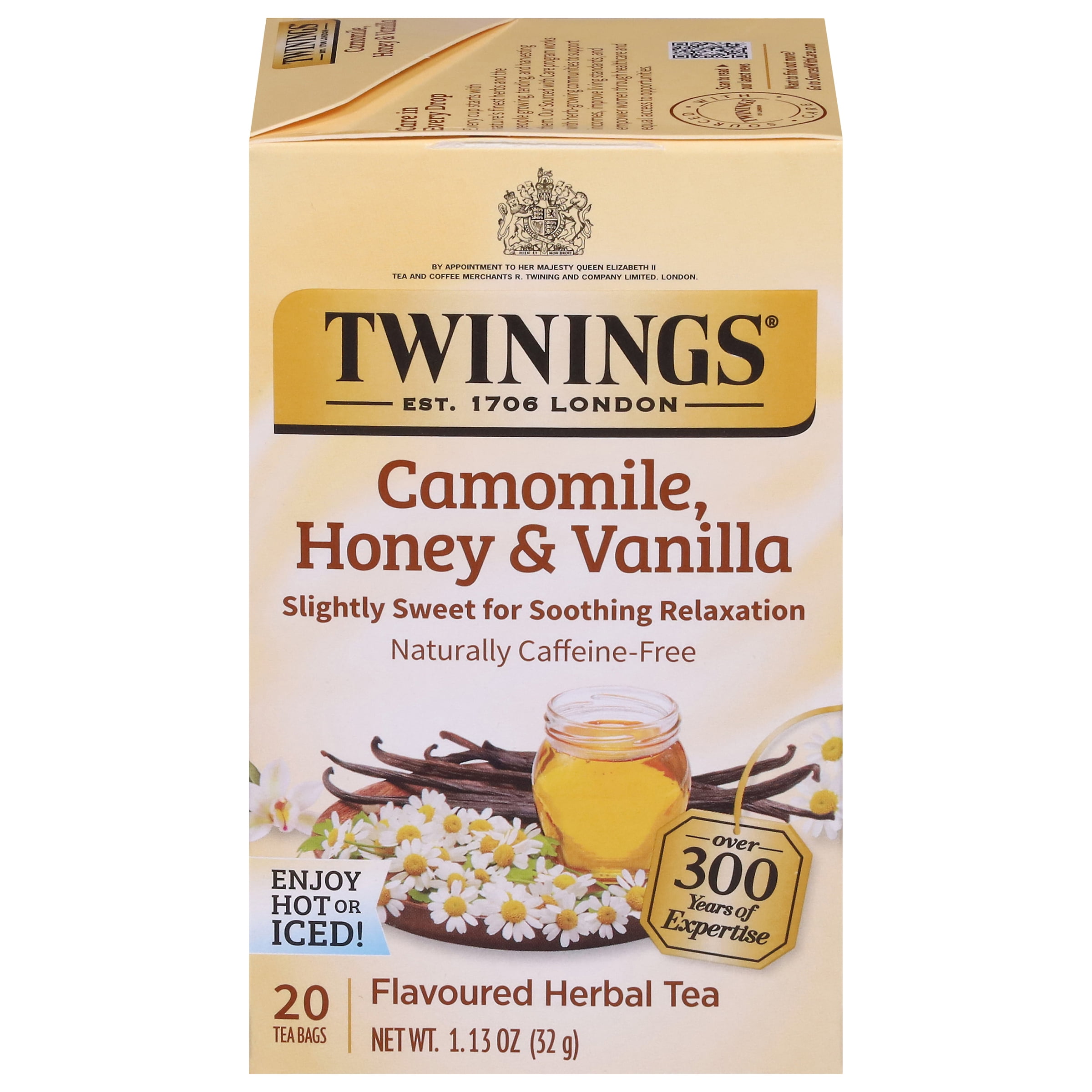 Twinings Camomile, Honey & Vanilla Herbal Tea Bags, Caffeine Free, 20 Count Box