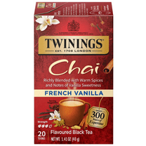 Twinings Chai French Vanilla Black Tea Bags, 20 Count Box