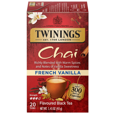 Twinings Chai French Vanilla Black Tea Bags, 20 Count Box