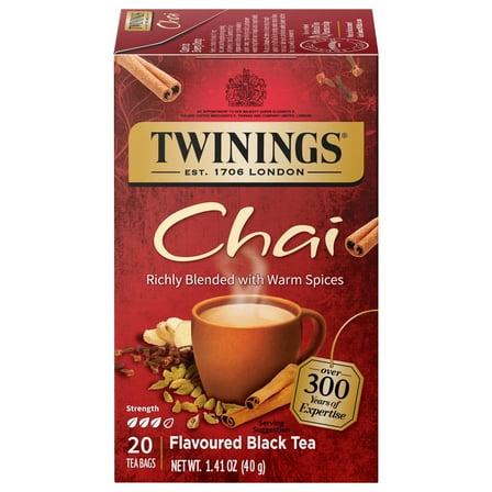 Twinings Chai Spiced Black Tea Bags, 20 Count Box (Pack of 2)