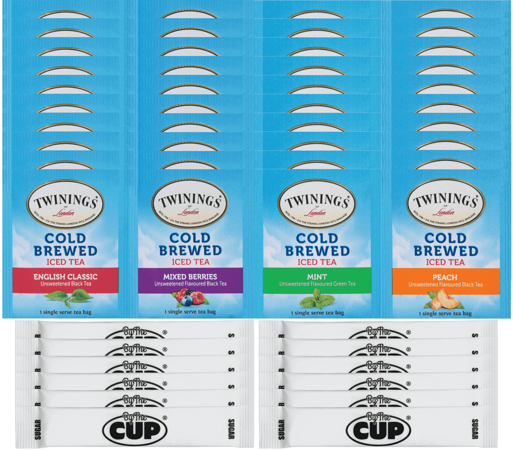 Walmart sales :  Twinings Cold Brewed Iced Tea Bag Variety Sampler (Pack of 40) with Sugar Packets