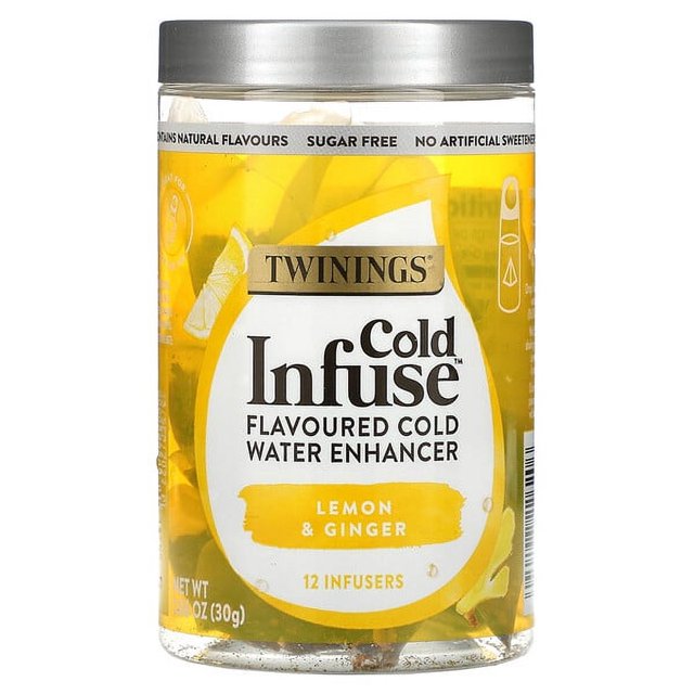 Twinings, Cold Infuse, Flavoured Cold Water Enhancer, Lemon & Ginger