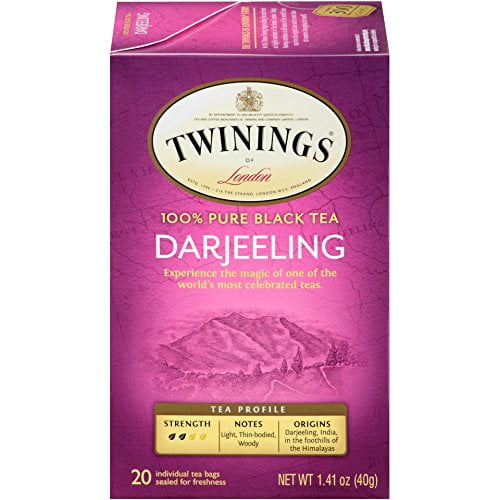 Twinings Darjeeling Tea, Tea Bags, 20-Count Boxes (Pack Of 6)