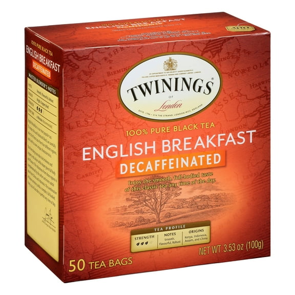 Twinings Decaffeinated English Breakfast Tea 50 Bags (Pack Of 6)