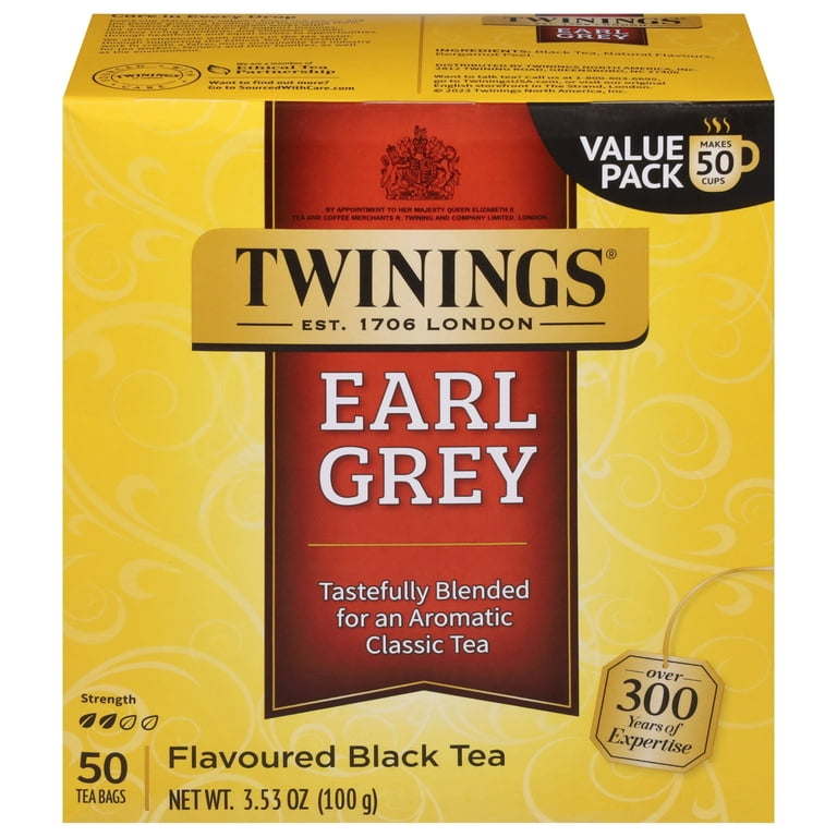 Twinings Earl Grey Citrus and Bergamot Black Tea Bags, 50 Count