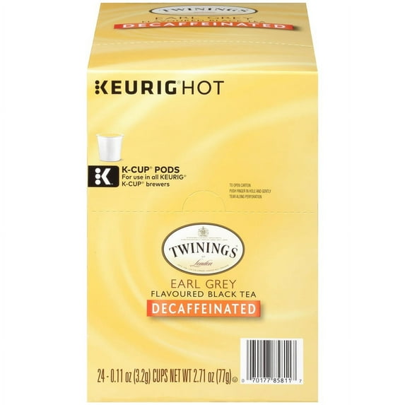 Twinings Earl Grey Decaffeinated K-Cup® Pods for Keurig, Citrus and Bergamot Black Tea, 24 Count