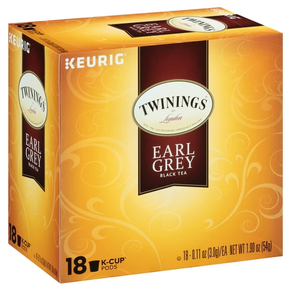 Twinings Earl Grey K-Cup Pods for Keurig, Citrus and Bergamot Black Tea, 18 Count