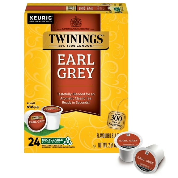 Twinings Earl Grey K-Cup Pods for Keurig, Citrus and Bergamot Black Tea, 24 Count
