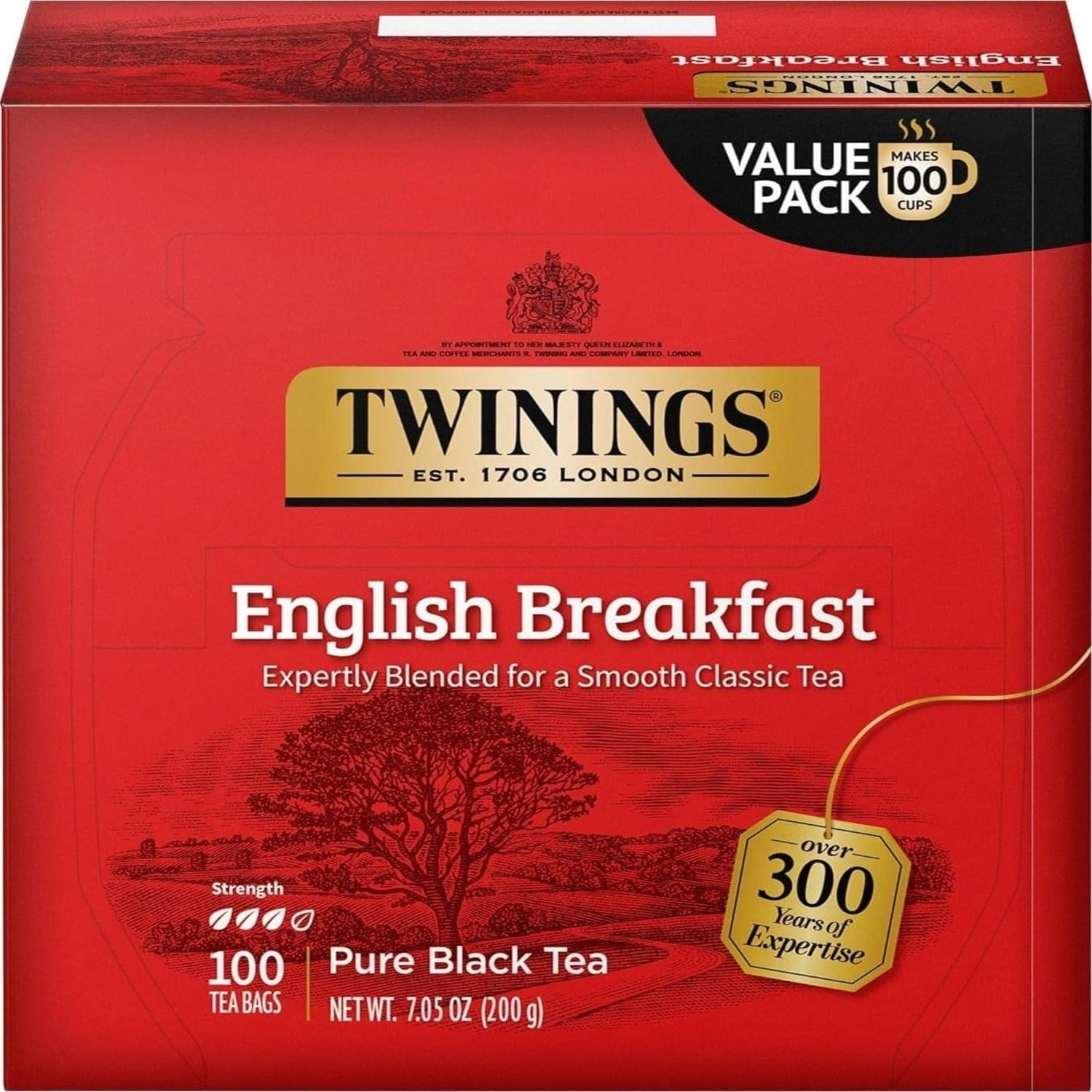 マークス&スペンサー English Breakfast 100個入り2個セット Twinings, Black Tea, 100 Ct, English Breakfast, Well-Balanced