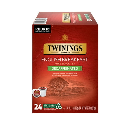 Twinings English Breakfast Decaffeinated K-Cup® Pods for Keurig, Pure Black Tea, 24 Count