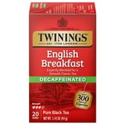 Twinings English Breakfast Decaffeinated Pure Black Tea Bags, 20 Count Box