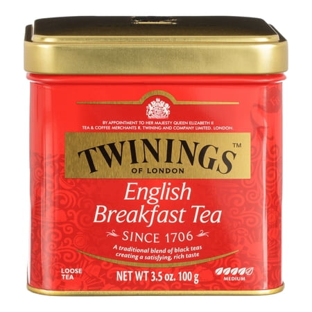 Twinings English Breakfast Loose Leaf Pure Black Tea, 3.5 oz. Tin
