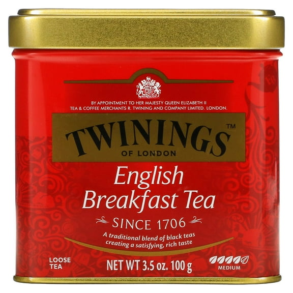 Twinings English Breakfast Loose Leaf Pure Black Tea, 3.5 oz. Tin