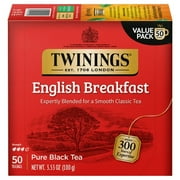 (4 pack) Twinings English Breakfast Pure Black Tea Bags, 50 Count Box