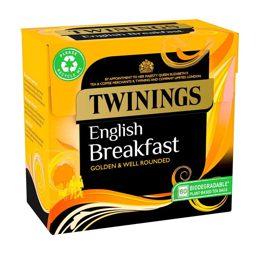 Twinings English Breakfast Tea 80 Bags 200g (Pack of 2)