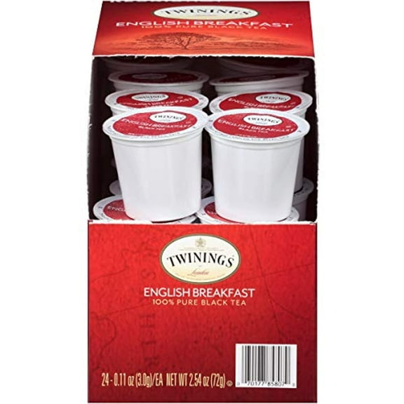 Twinings English Breakfast Tea K-Cup Pods for Keurig, Caffeinated, Smooth, Flavourful, Robust Black Tea, 24 Count (Pack of 1)