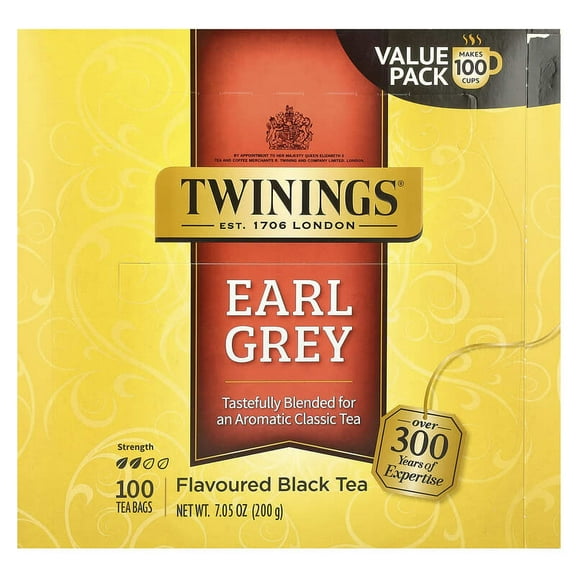 Twinings, Flavored Black Tea, Earl Grey , 100 Tea Bags, 7.05 oz Pack of 3