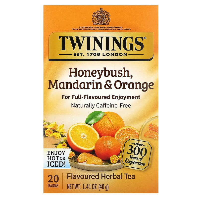 Twinings, Flavored Herbal Tea, Honeybush, Mandarin & Orange, Caffeine