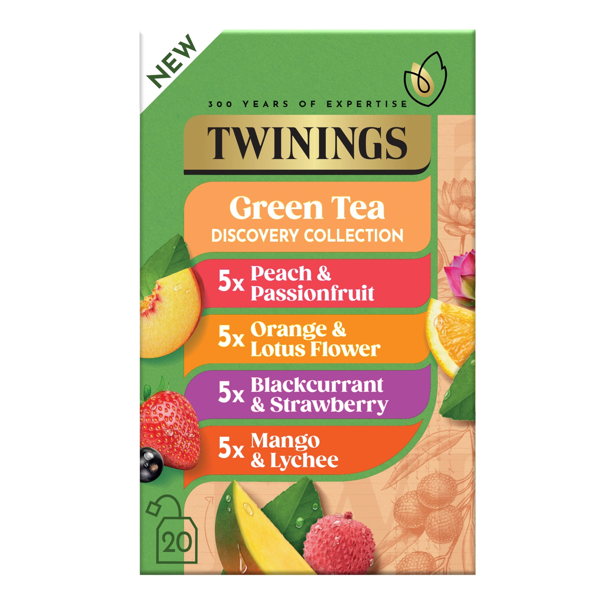 Twinings Green Tea Discovery Collection 20 Tea Bags 35g, Imported from Britain