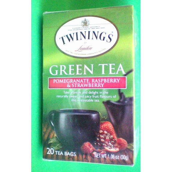 Twinings Green Tea Pomegranate Raspberry & Strawberry -- 20 Tea Bags Pack of 4