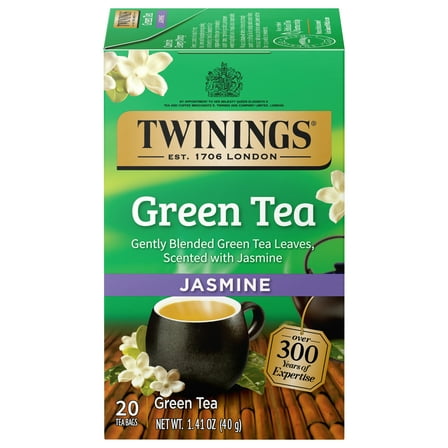 Twinings Green Tea with Jasmine Tea Bags, 20 Count Box-Pack Of 2