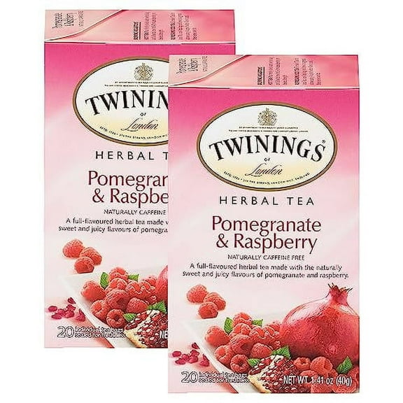 Twinings Herbal Pomegranate and Raspberry Tea, 40 Count