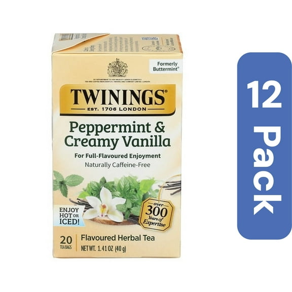 Twinings Herbal Tea Peppermint & Creamy Vanilla 20 Bags (Pack of 12)