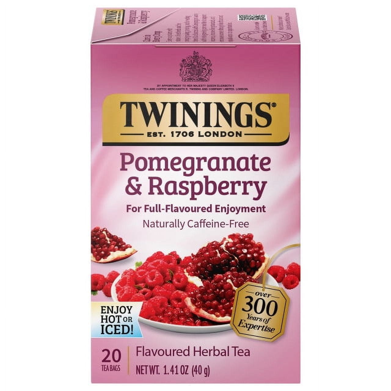 Twinings Herbal Tea Pomegranate & Raspberry - 20 Tea Bags Pack of 2 ...