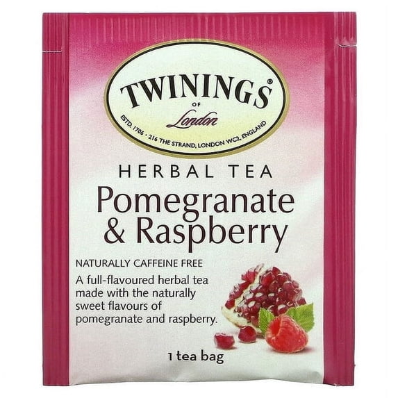 Twinings, Herbal Tea, Pomegranate & Raspberry, Caffeine Free, 20 Tea Bags, 1.41 oz Pack of 3