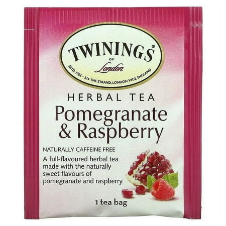 Twinings, Herbal Tea, Pomegranate & Raspberry, Caffeine Free, 20 Tea Bags, 1.41 oz Pack of 4